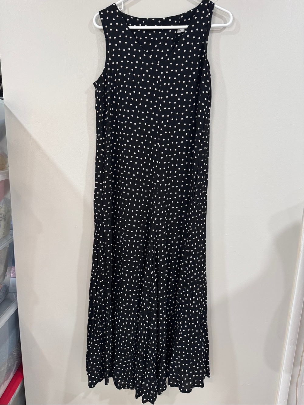 Ava Sky Fighting Eel Black Polka Dot Sleeveless jumpsuit